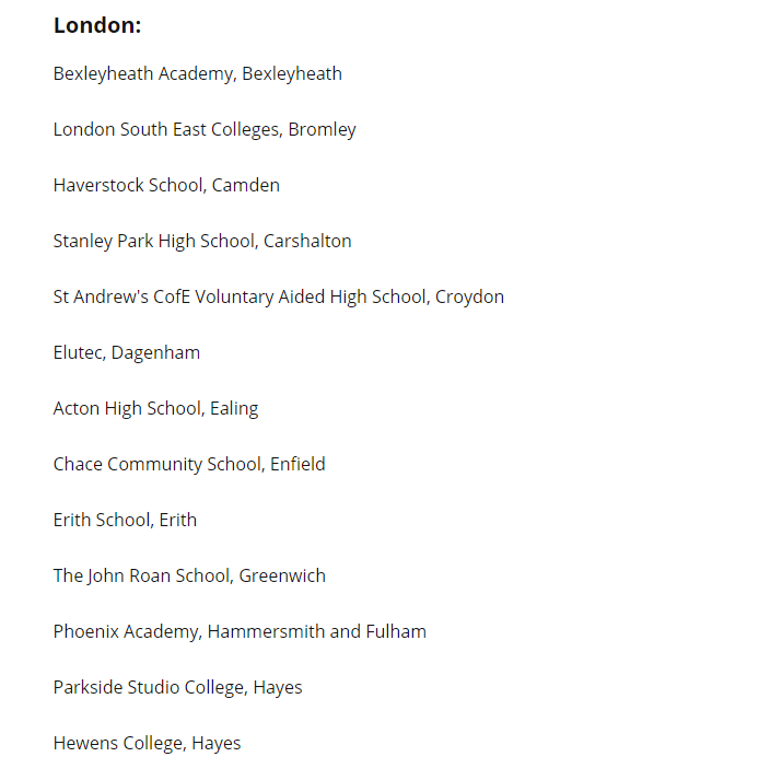 Danh sách một số trường tệ nhất nước Anh tại London
