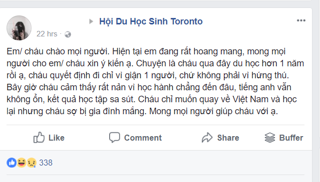 Chia sẻ gây bão của nữ du học sinh tại Canada