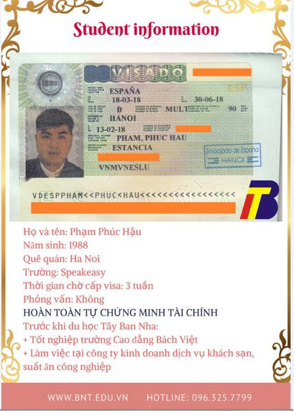 Học sinh đạt visa tháng 2/2018, hoàn toàn tự chứng minh tài chính