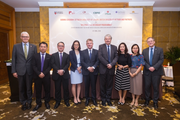 Đại diện Đại Học London, Đại Học Anh Quốc Việt Nam và các đối tác.