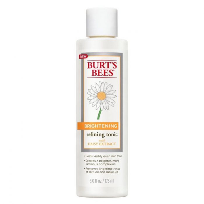 Burt's Bees Brightening Refining Tonic (160.000 VNĐ): Loại toner này có thành phần tự nhiên chiếm đến 98,9% với ngôi sao là chiết xuất hoa cúc giúp làm dịu da, cải thiện tình trạng da không đều màu, da xỉn màu, kích ứng.
