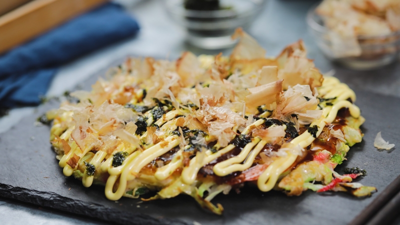 Okonomiyaki nổi tiếng.
