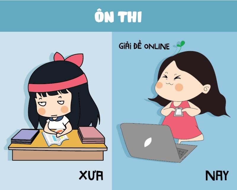 Với sự phát triển của công nghệ, sĩ tử thời nay không chỉ được ôn tập qua sách vở mà còn nhiều nguồn tài liệu trên Internet.