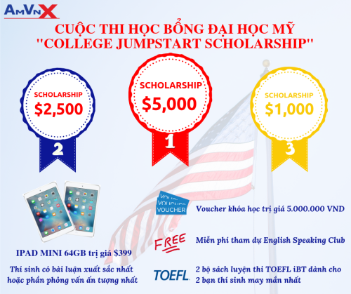 Nhiều giải thưởng hấp dẫn tại cuộc thi College Jumpstart Scholarship 2019.