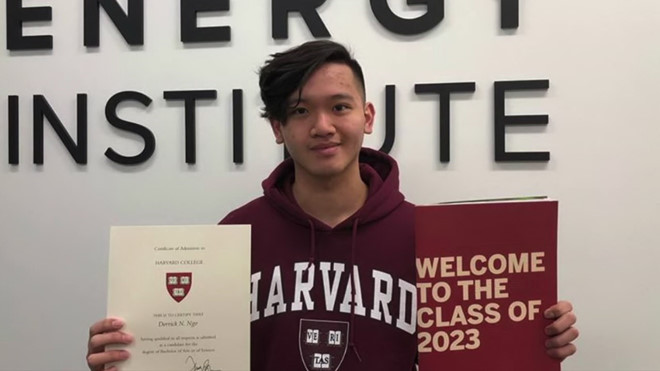 Derrick Ngo đã chiến thắng nghịch cảnh để được chọn vào Đại học Harvard
