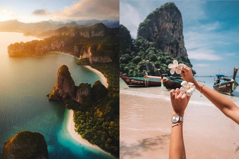 Nằm giữa 2 thành phố ở tỉnh Krabi, bãi biển Railay, hay còn gọi là Rai Leh, tọa lạc trên một bán đảo rộng lớn. Tuy nhiên, du khách chỉ có thể tiếp cận bờ cát trắng ở đây bằng thuyền, do những vách đá vôi cao và dựng đứng chạy ra tận biển.