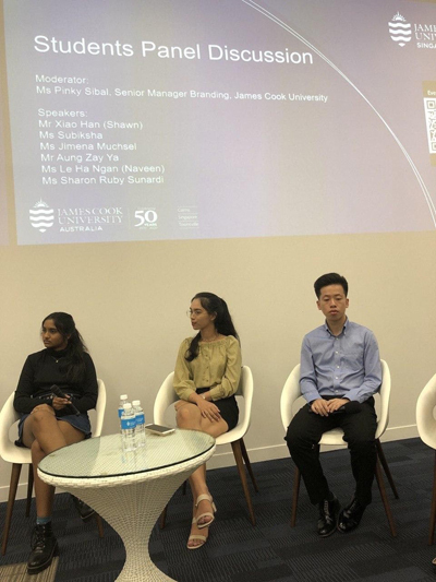 Sinh viên Du học INEC được chọn làm đại diện sinh viên Việt Nam tại Đại học James Cook Singapore tham dự Students Panel Discussion của trường.