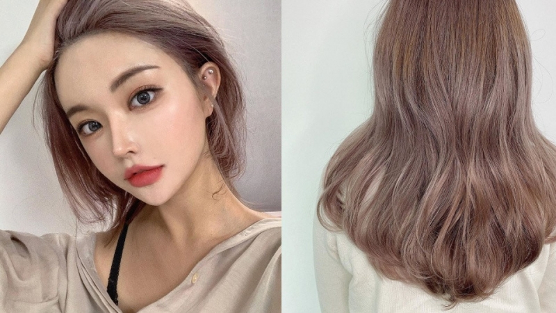 Với những cô nàng cá tính, ưa mới mẻ nhưng đã hơi chán tóc xám khói truyền thống rồi thì hãy thử tông hồng nâu pha xám khói xem sao. Đứng dưới ánh nắng tự nhiên, màu tóc sẽ còn đẹp xuất sắc hơn nữa và độ giữ màu cũng lâu hơn. Vì thường thì tóc màu hồng bạch kim sẽ phai nhanh nhưng nếu được mix thêm với những màu khác nữa thì sẽ ổn hơn nhiều đấy.