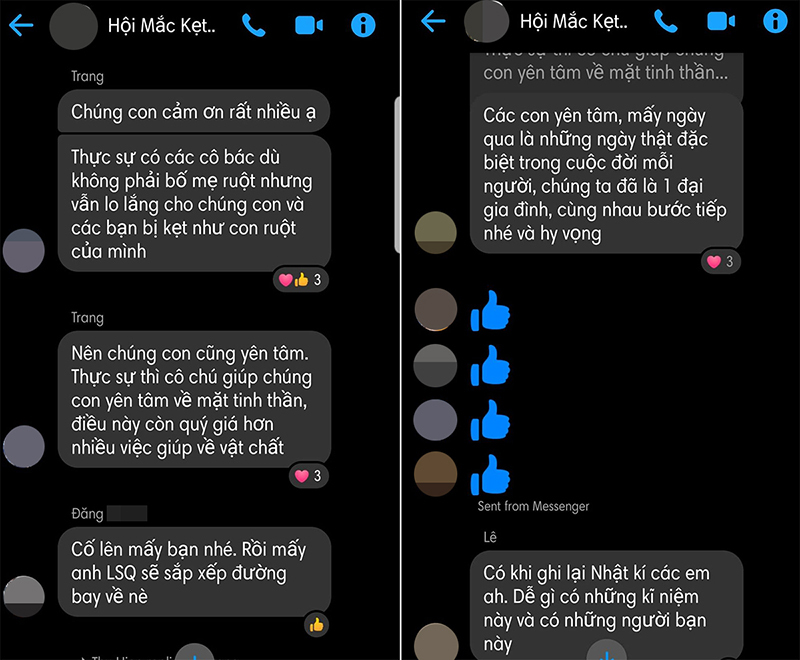 Những tin nhắn giúp du học sinh bình tĩnh và mạnh mẽ hơn. Ảnh chụp màn hình.
