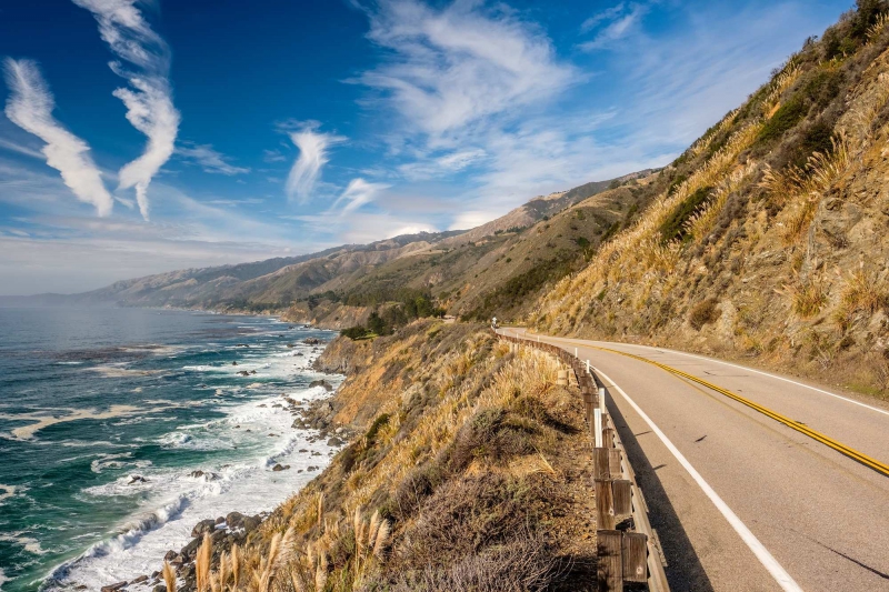 Highway 1 on the pacific coast, California, USA.