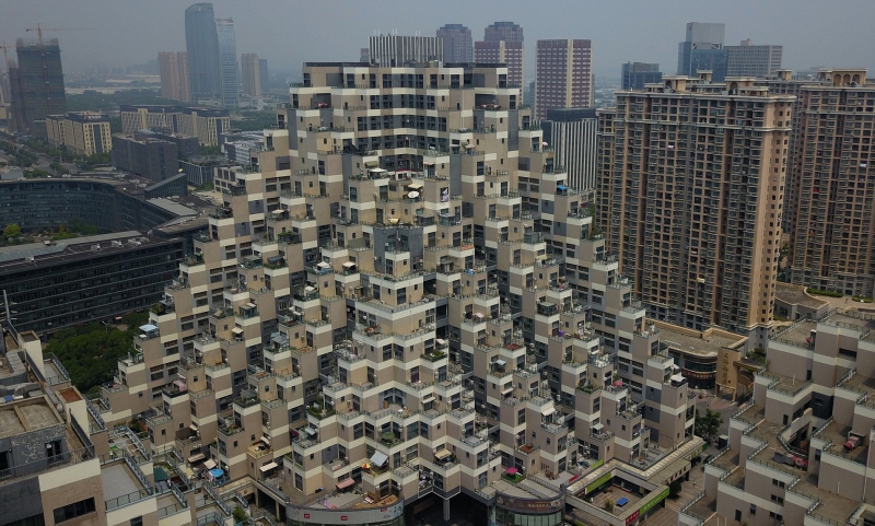 Pyramid-like complex becomes Internet sensation, Kunshan city, Jiangsu province, China - 29 Jul 2018