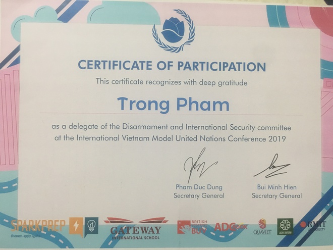 Trọng tham gia nhiều hoạt động ngoại khóa tích lũy trải nghiệm, nâng cao kỹ năng. Ảnh: NVCC.