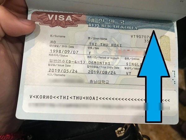 Ảnh visa Hàn Quốc thực tế