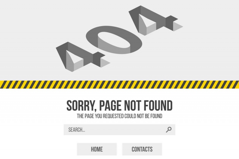 Error 404 page not found. Website 404 web failure. Oops trouble internet warning design.