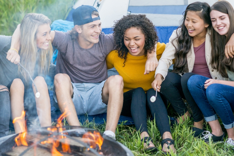 Friends Hanging Out on a Camping Trip